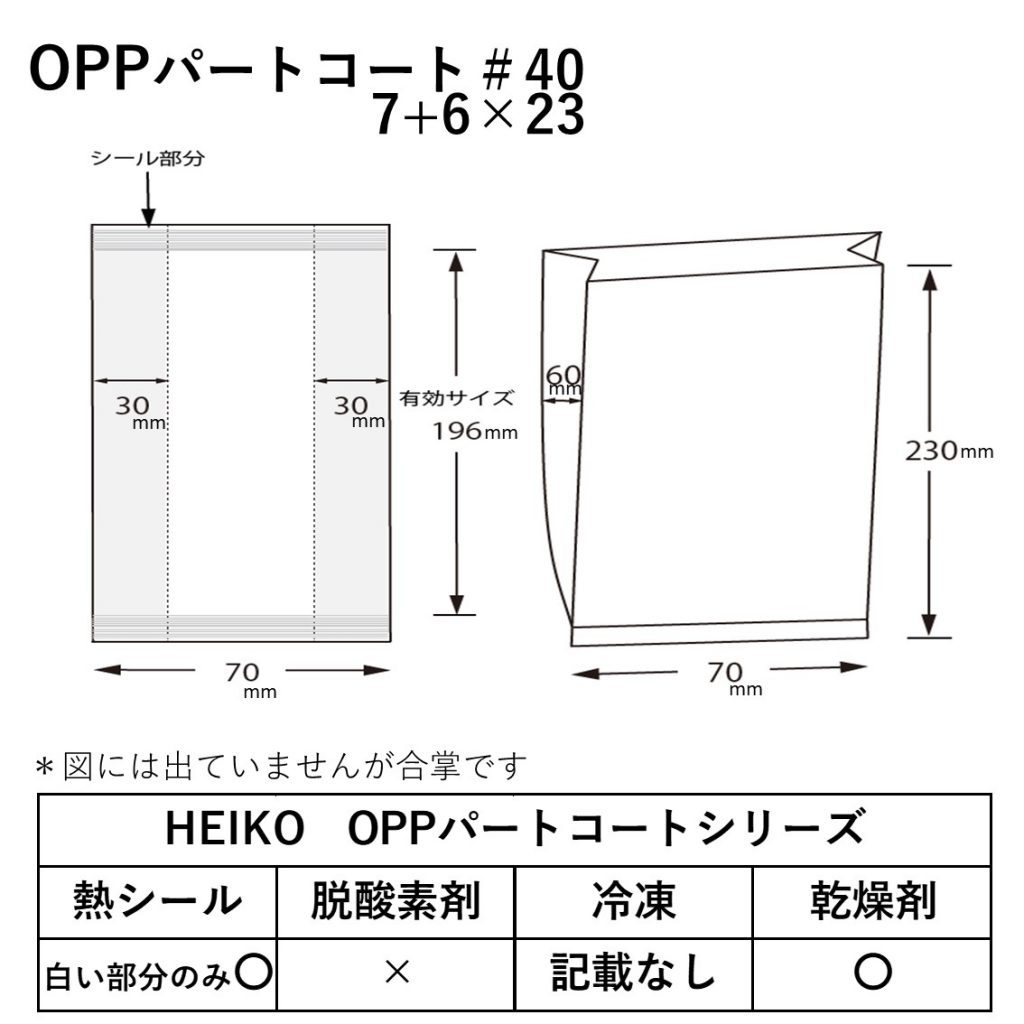 HEIKO OPPパートコート #40 9-18 （100枚入） 通販